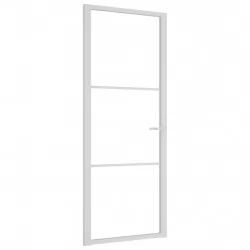 Интериорна врата 83x201,5 см бяла ESG стъкло и алуминий