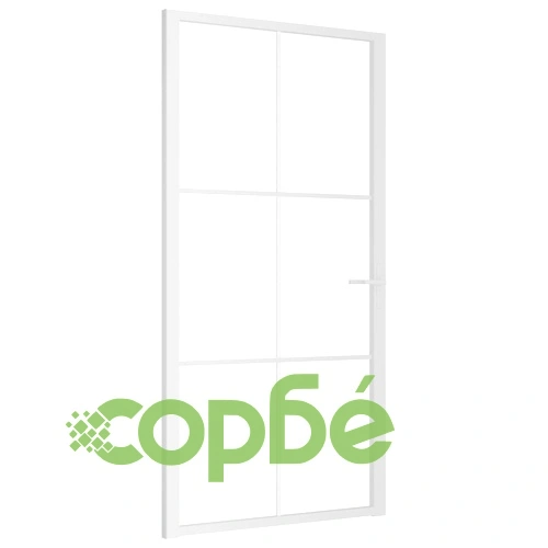 Интериорна врата, 102,5x201,5 см, бяла, ESG стъкло и алуминий ➤ топ цена ➤ sorbe.bg