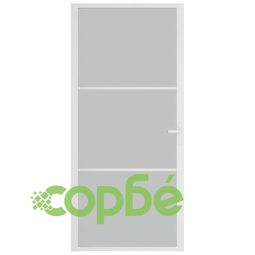 Интериорна врата 93x201,5 см бял мат стъкло и алуминий ➤ топ цена ➤ sorbe.bg