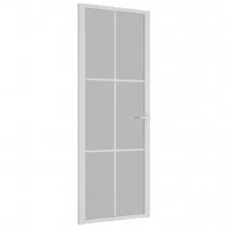 Интериорна врата 76x201,5 см бял мат ESG стъкло и алуминий