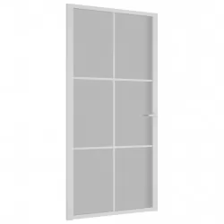 Интериорна врата, 102,5x201,5 см, бял мат, стъкло и алуминий