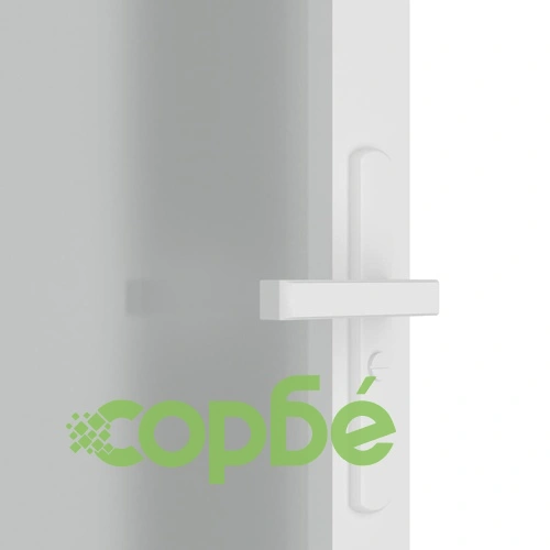 Интериорна врата, 102,5x201,5 см, бял мат, стъкло и алуминий ➤ топ цена ➤ sorbe.bg