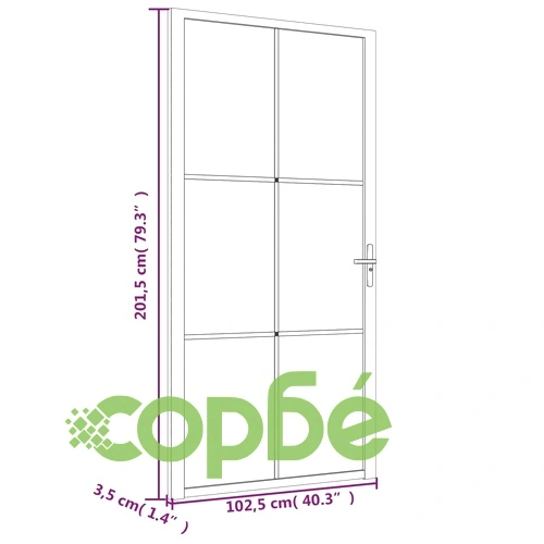 Интериорна врата, 102,5x201,5 см, бял мат, стъкло и алуминий ➤ топ цена ➤ sorbe.bg