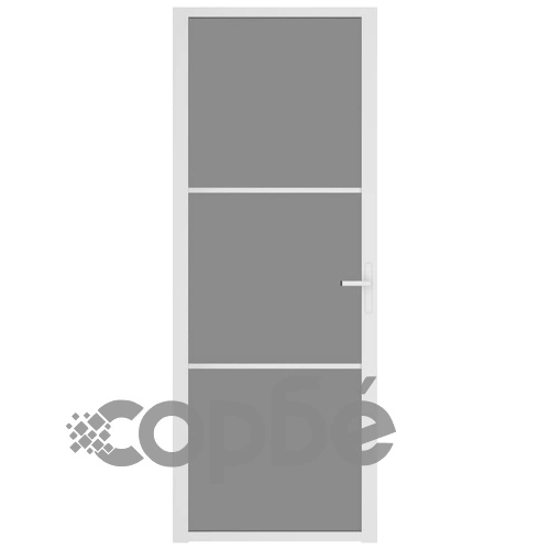 Интериорна врата 76x201,5 см бяла ESG стъкло и алуминий ➤ топ цена ➤ sorbe.bg