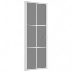 Интериорна врата 76x201,5 см бяла ESG стъкло и алуминий
