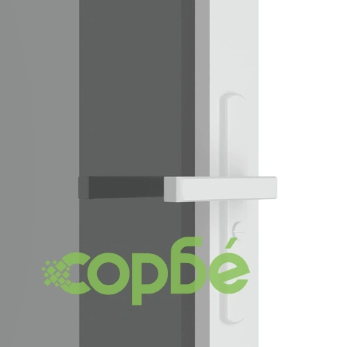 Интериорна врата 83x201,5 см бяла ESG стъкло и алуминий ➤ топ цена ➤ sorbe.bg