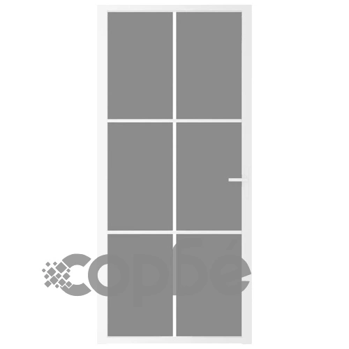 Интериорна врата 93x201,5 см бяла ESG стъкло и алуминий ➤ топ цена ➤ sorbe.bg