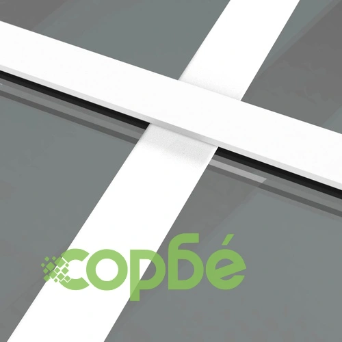 Интериорна врата 93x201,5 см бяла ESG стъкло и алуминий ➤ топ цена ➤ sorbe.bg