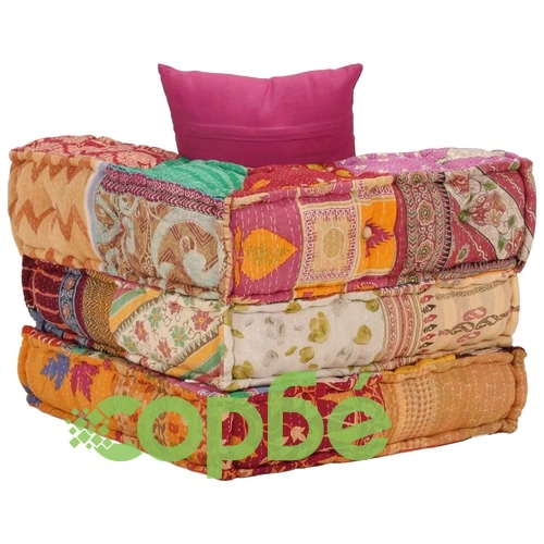 Модулен пуф с възглавница пачуърк плат ➤ топ цена ➤ sorbe.bg