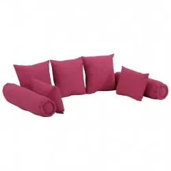 Комплект декоративни възглавници от 7 части, розов, плат