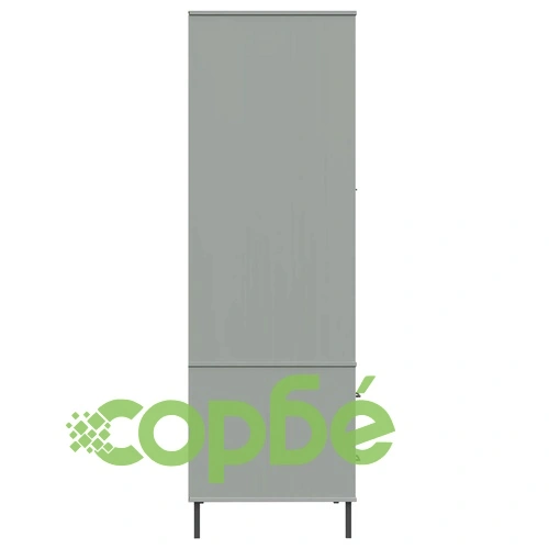 Гардероб с метални крака сива 90x55x172,5 см масивно дърво OSLO ➤ топ цена ➤ sorbe.bg