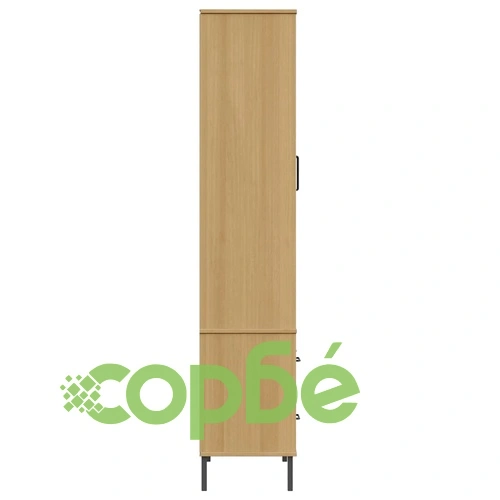 Библиотека метални крака кафява 85x35x172,5 см дърво масив OSLO ➤ топ цена ➤ sorbe.bg