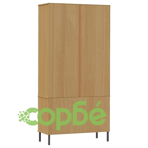 Библиотека метални крака кафява 85x35x172,5 см дърво масив OSLO ➤ топ цена ➤ sorbe.bg