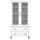 Библиотека с метални крака бяла 85x35x172,5 см дърво масив OSLO