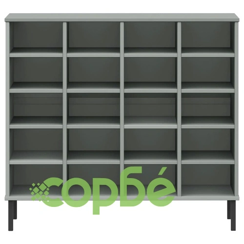 Етажерка за обувки с метални крака сива 95x35x86 см масив OSLO ➤ топ цена ➤ sorbe.bg