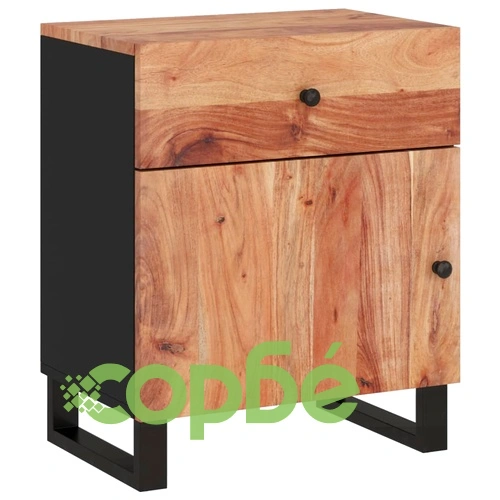 Нощно шкафче 50x33x60 см масивна акация и инженерно дърво ➤ топ цена ➤ sorbe.bg