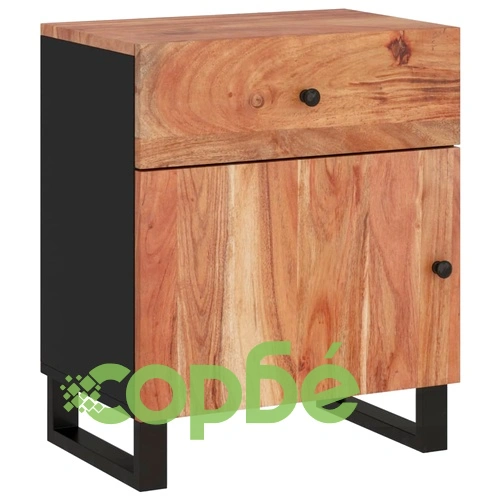 Нощно шкафче 50x33x60 см масивна акация и инженерно дърво ➤ топ цена ➤ sorbe.bg