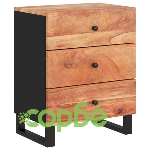 Нощно шкафче 50x33x62 см масивна акация и инженерно дърво ➤ топ цена ➤ sorbe.bg