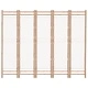 Сгъваема 5-панелна преграда за стая 200 см бамбук и платно