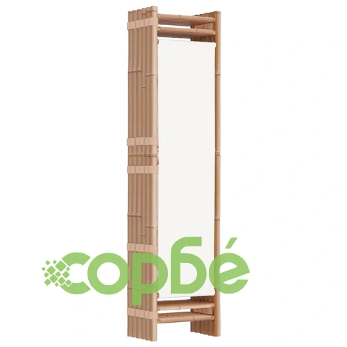 Сгъваема 6-панелна преграда за стая 240 см бамбук и платно ➤ топ цена ➤ sorbe.bg