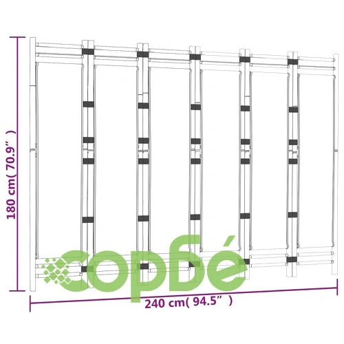 Сгъваема 6-панелна преграда за стая 240 см бамбук и платно ➤ топ цена ➤ sorbe.bg