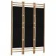 Сгъваема 3-панелна преграда за стая 120 см бамбук и платно