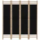 Сгъваема 4-панелна преграда за стая 160 см бамбук и платно