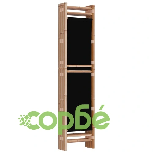 Сгъваема 4-панелна преграда за стая 160 см бамбук и платно ➤ топ цена ➤ sorbe.bg