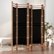 Сгъваема 5-панелна преграда за стая 200 см бамбук и платно