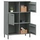 Библиотека с метални крака сива 90x35x128,5 см дърво масив OSLO