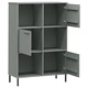 Библиотека с метални крака сива 90x35x128,5 см дърво масив OSLO