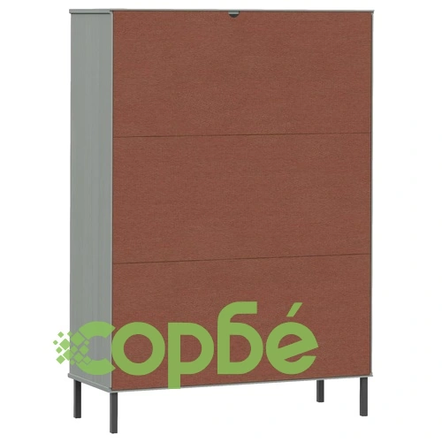 Библиотека с метални крака сива 90x35x128,5 см дърво масив OSLO ➤ топ цена ➤ sorbe.bg