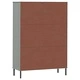 Библиотека с метални крака сива 90x35x128,5 см дърво масив OSLO
