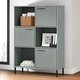 Библиотека с метални крака сива 90x35x128,5 см дърво масив OSLO