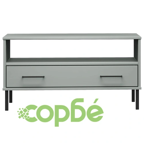 Кафе маса с метални крака сива 85x50x45 см масивно дърво OSLO на топ цена от sorbe.bg Кафе маса с метални крака сива 85x50x45 см масивно дърво OSLO ➤ топ цена ➤ sorbe.bg