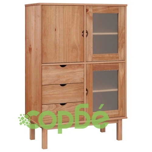 Висок шкаф OTTA, 85x43x125 см, борово дърво масив ➤ топ цена ➤ sorbe.bg