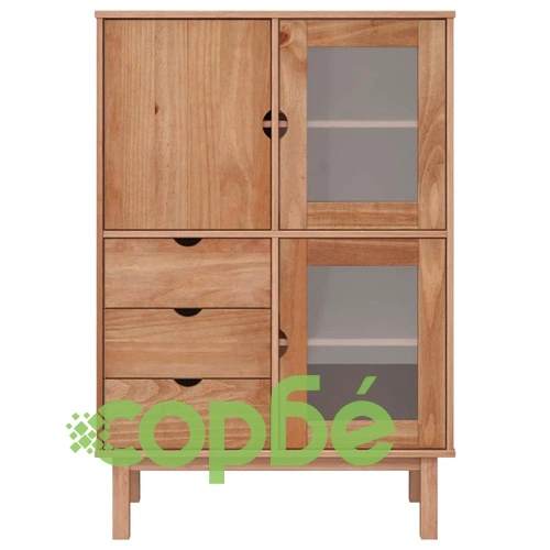 Висок шкаф OTTA, 85x43x125 см, борово дърво масив ➤ топ цена ➤ sorbe.bg