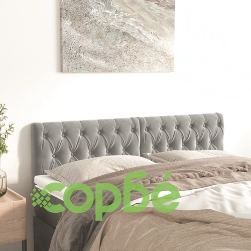 Горни табли за легло, 2 бр, светлосиви, 72x7x78/88 см, кадифе ➤ топ цена ➤ sorbe.bg