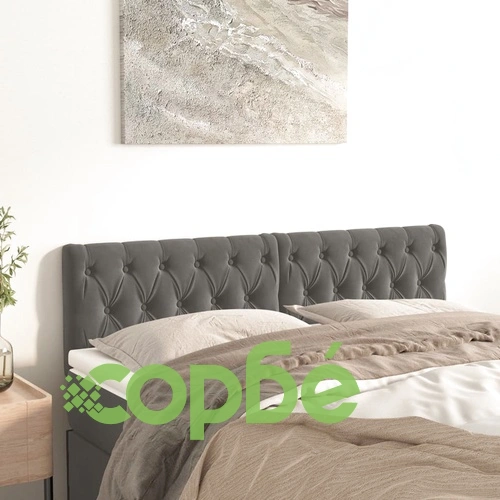 Горни табли за легло, 2 бр, тъмносиви, 72x7x78/88 см, кадифе ➤ топ цена ➤ sorbe.bg