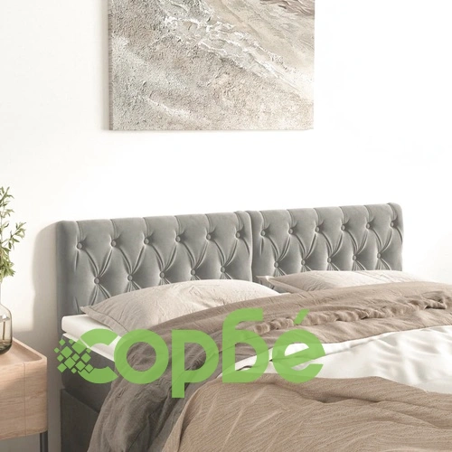 Горни табли за легло, 2 бр, светлосиви, 80x7x78/88 см, кадифе ➤ топ цена ➤ sorbe.bg
