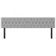 Горни табли за легло, 2 бр, светлосиви, 90x7x78/88 см, плат