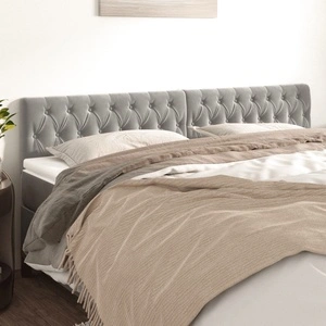 Горни табли за легло, 2 бр, светлосиви, 100x7x78/88 см, кадифе