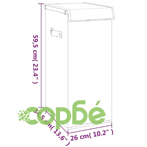 Сгъваем кош за пране сив 26x34,5x59,5 см изкуствен лен ➤ топ цена ➤ sorbe.bg
