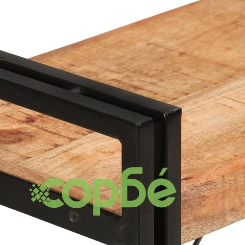 Библиотека с 3 рафта 77x30x80 см мангово дърво масив и желязо ➤ топ цена ➤ sorbe.bg