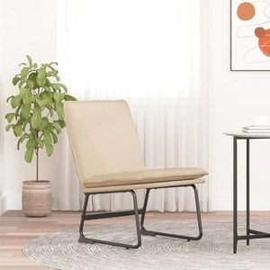 Стол шезлонг, кремав, 52x75x76 см, текстил