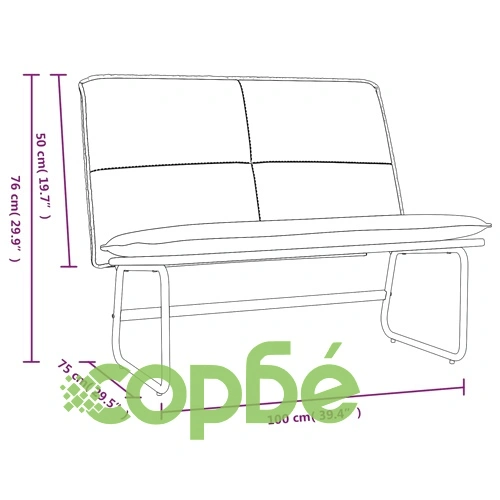 Пейка, сива, 100x75x76 см, изкуствена кожа ➤ топ цена ➤ sorbe.bg