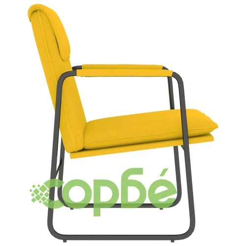 Стол шезлонг, светложълт, 55x64x80 см, текстил ➤ топ цена ➤ sorbe.bg
