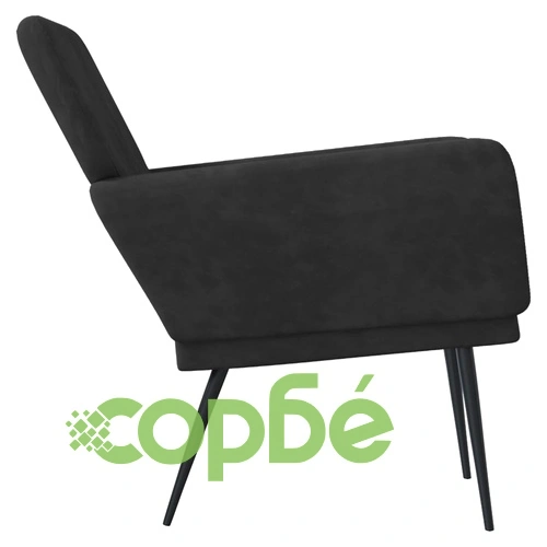 Кресло, черно, 62x79x79 см, кадифе ➤ топ цена ➤ sorbe.bg