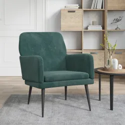 Кресло, тъмнозелено, 62x79x79 см, кадифе