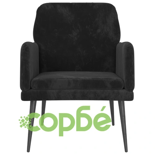 Кресло, черно, 62x79x79 см, кадифе ➤ топ цена ➤ sorbe.bg